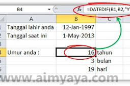 Cara Menghitung Umur/Usia Dengan Ms Excel