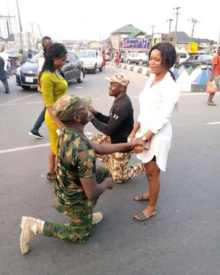 Nigerian Army Man Propose to his Fiance