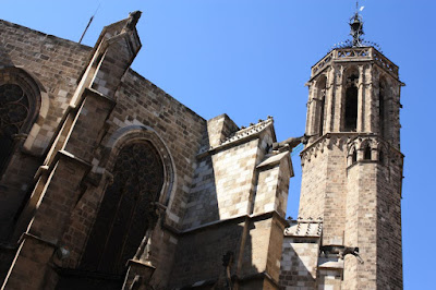 Gothic bell tower of Barcelona Cathedral