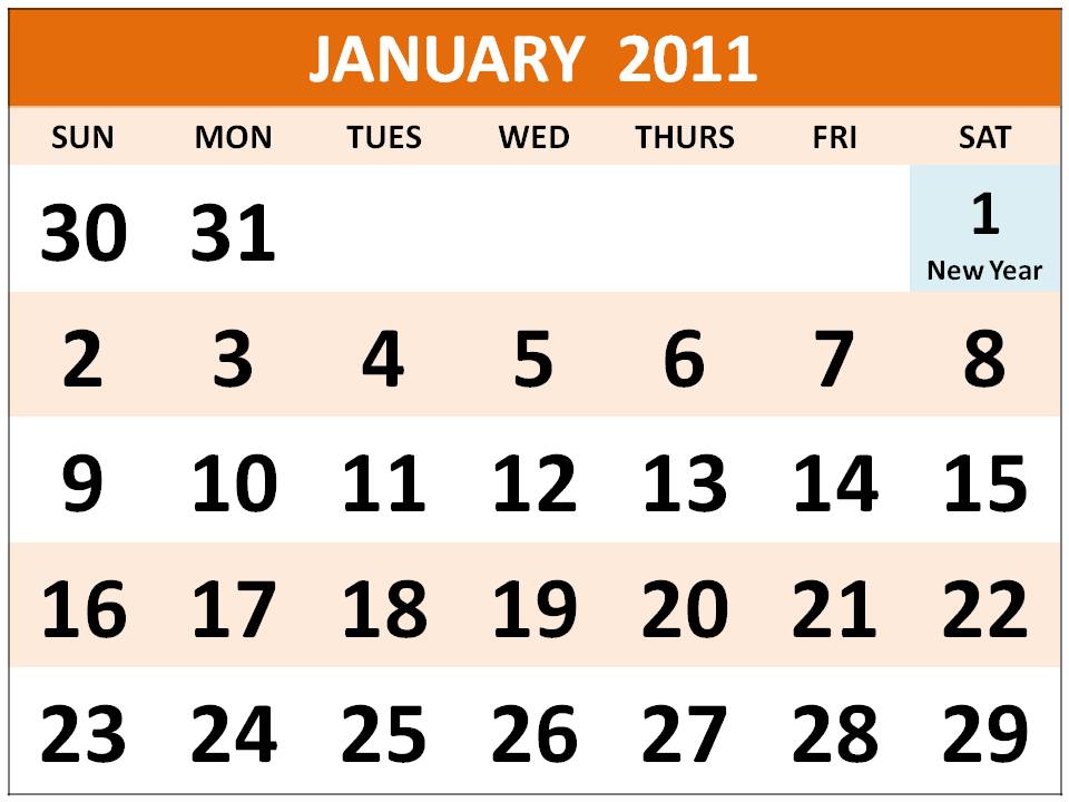 2011 calendar printable with holidays