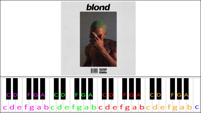 Pink + White by Frank Ocean Piano / Keyboard Easy Letter Notes for Beginners