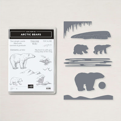 Arctic Bears bundle Stampin up water colour with wink of stella