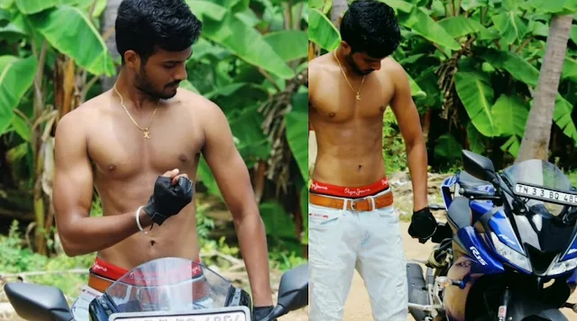 @mokka_muser - Karthikeyan Annadurai without Shirt - Wearing White Jeans with Black Underwear with Red Color Underwear Waistband