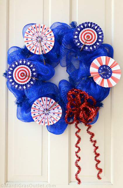 Deco Mesh, Patriotic, Red White Blue, Memorial Day Wreath, Wreath, How to, American Flag, Tutorial