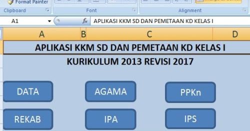 Aplikasi KKM SD K13 Revisi 2017 dan Pemetaan KD