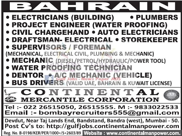 Bahrain Large Latest Job Vacancies