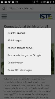 Pantallazo del móvil con las opciones para usar las imágenes