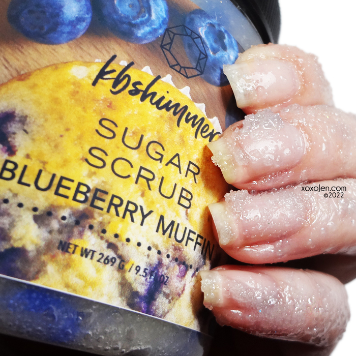 xoxoJen's swatch of KBShimmer Blueberry Muffin Hand & Body Scrub