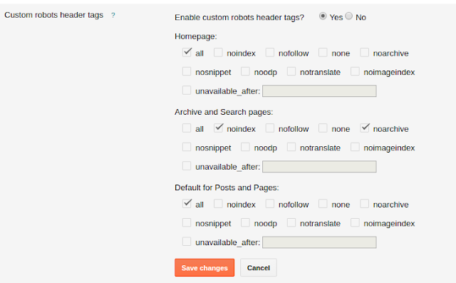 Steps to set up the Custom Robots Header Tags