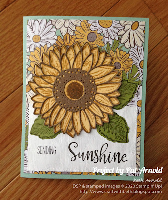 Craft with Beth: Stampin' Up! Second Sunday Sketches 014 card sketch challenge with measurements Pat Arnold Celebrate Sunflowers Sunflowers Dies gift card