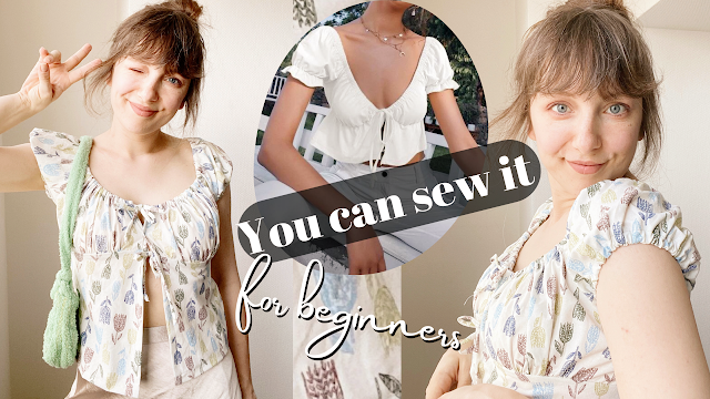 ✨ Sewing Tutorial: Easy DIY Open Front Tie Top for Beginners plus PDF ✨