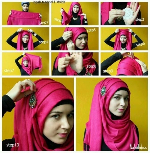 Cara Pakai Pashmina Sifon Panjang - Model Jilbab