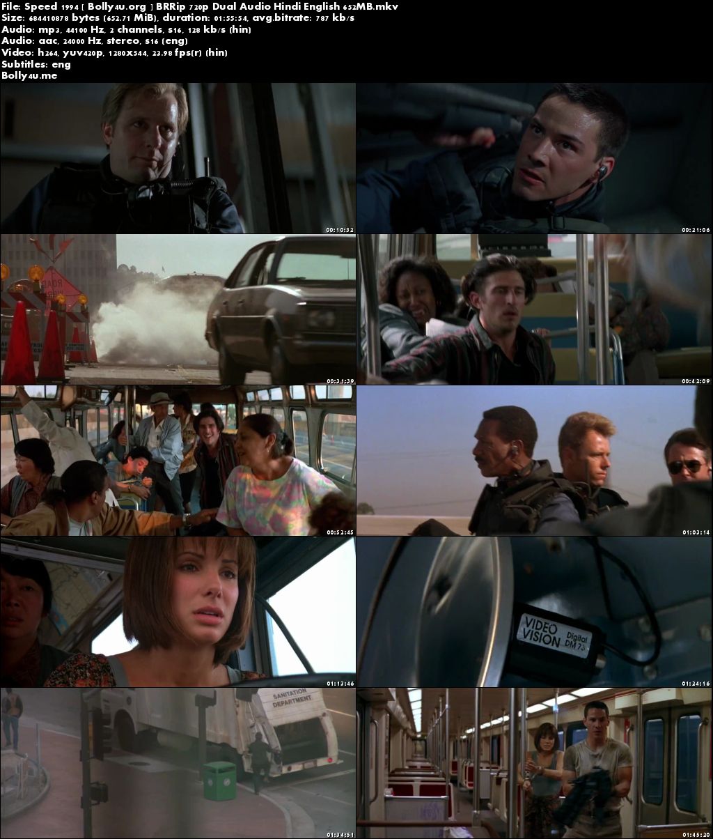 Speed 1994 BRRip 350MB Hindi Dual Audio 480p Download