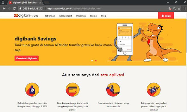 Tampilan Digibank di destop