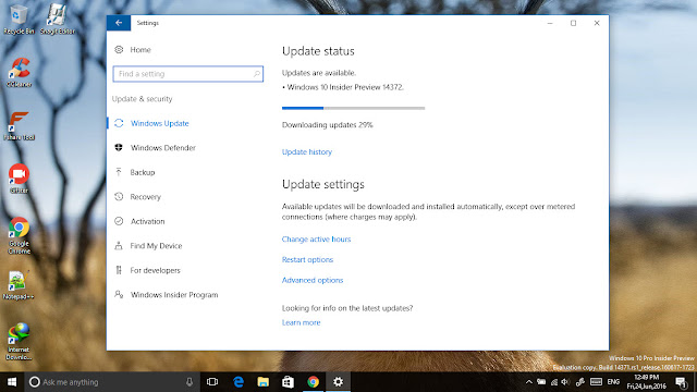Windows 10 Preview Build 14.372 đã có sẵn tải về cho PC
