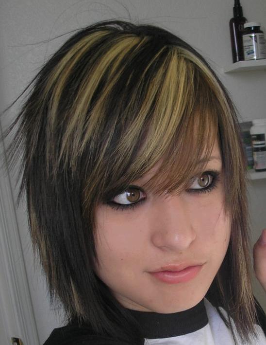 emo blonde hair with red highlights. Emo Blonde Highlights