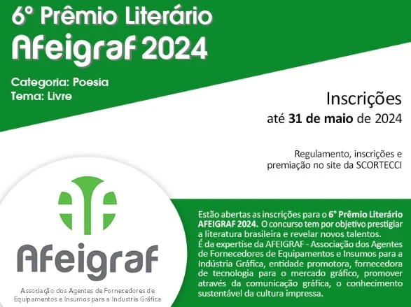 Abertas as inscrições para o 6º Prêmio literário AFEIGRAF 2024