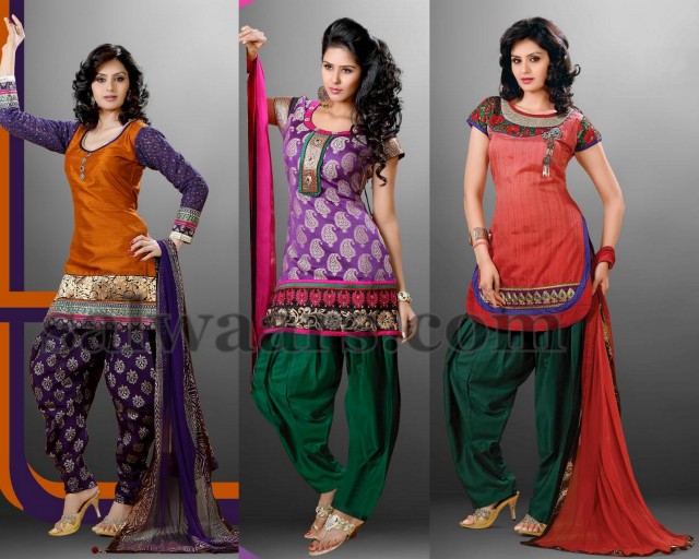 Patiala Salwar Kameezes in Silk