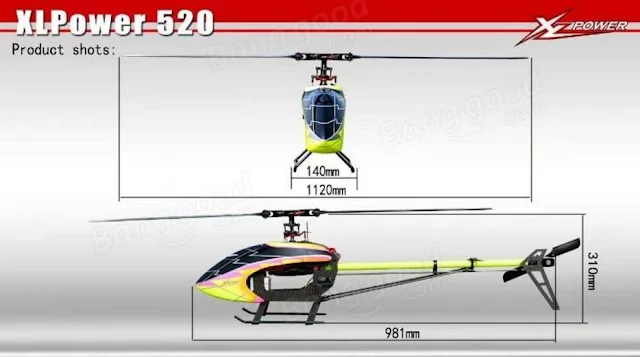  XLPower 520 XL520 6CH FBL RC Helicopter Kit Spirit Version RC