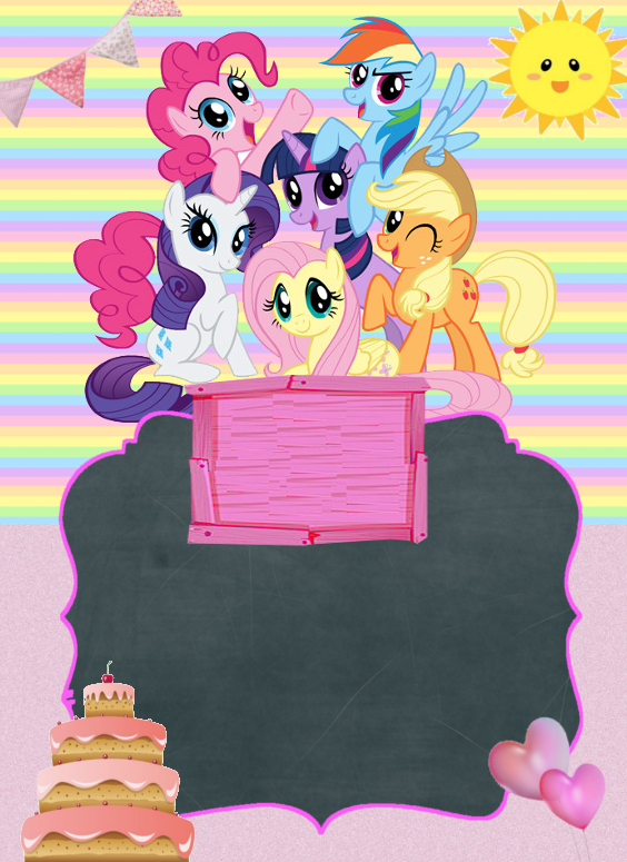 Convite de aniversário infantil My Little Pony