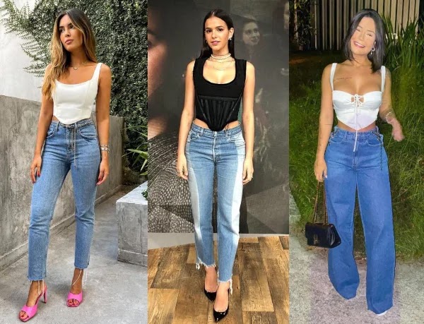 Looks com Corset - Como usar com calça jeans, camisa ou vestido