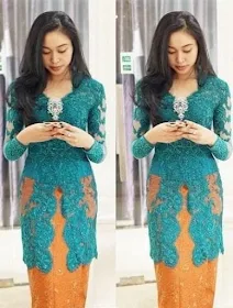 Kebaya warna toska