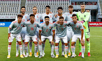 SELECCIÓN DE ESPAÑA SUB 21. Temporada 2020-21. Andrés Martín, Dani Gómez, Clemente, Aleñá, Miranda y Josep Martínez. Riqui Puig, Zubimendi, Pipa, Pozo y Guillamón. SELECCIÓN DE MACEDONIA DEL NORTE SUB 21 0 SELECCIÓN DE ESPAÑA SUB 21 1. 03/09/2020. Campeonato de Europa 2021 de Selecciones Sub21, fase de clasificación, Grupo 6. Skopje, Macedonia del Norte, estadio National Arena Todor Proeski. GOLES: 0-1: 83’, Hugo Duro, de penalti.