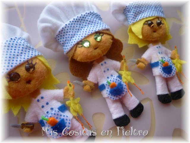 Broche de fieltro, broche en fieltro, fieltro broche, cocinera en fieltro, cocinera fieltro, cocinera de fieltro, fieltro cocinera, broche de fieltro cocinera, monigota, cociñeiro, cocinheira, cook doll