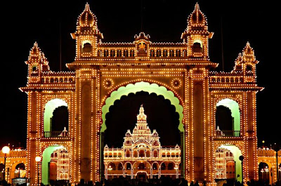 Mysore  Palace India at Night