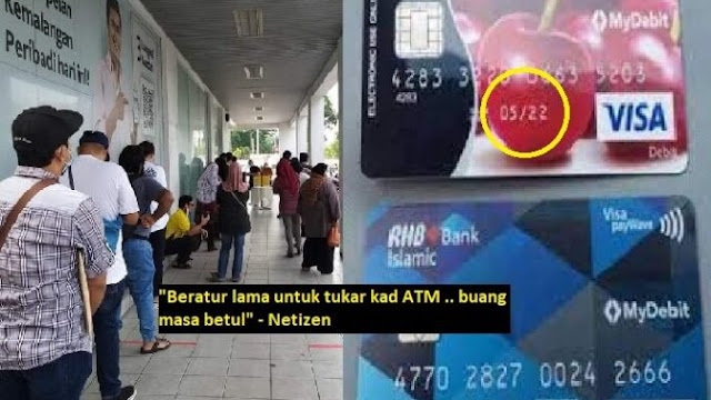 Beratur Panjang Untuk Tukar Kad ATM. Netizen Mula Bising Dan Ini Cadangan Untuk Pihak Bank