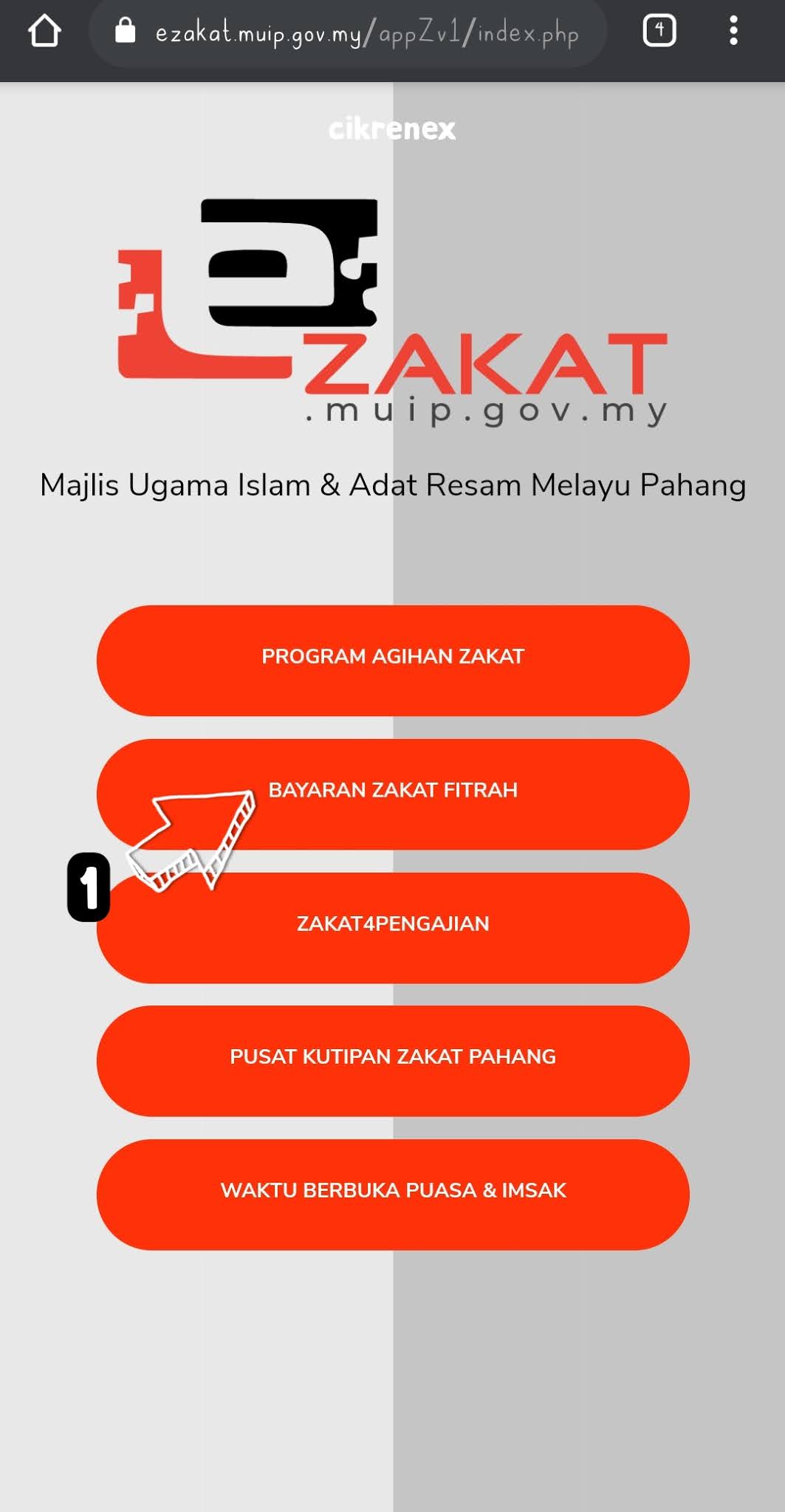 Cara Bayar Zakat Fitrah Secara Dalam Talian Online Negeri Pahang
