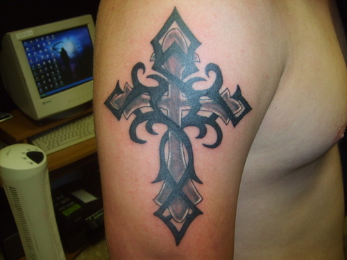 cross tattoos on chest Labels Cross Tattoo Style Arm Tattoo