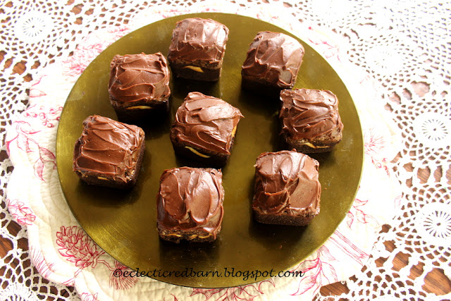 Eclectic Red Barn: Top view of Cream Cheese Brownies