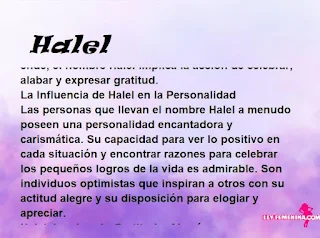 significado del nombre Halel