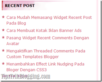 Recent Post Versi Versi List Post