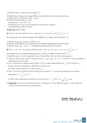 devoir de contrôle 2 mathématiques bac Math