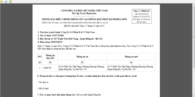 xu ly hoa don khi chuyen dia diem kinh doanh