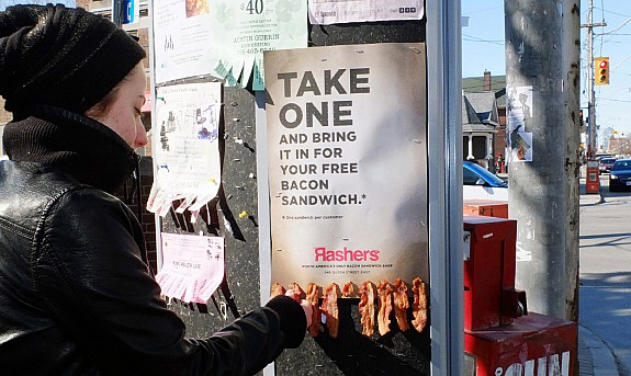 Rashers Toronto Creative Bacon-Vertising Poster Ad