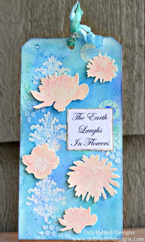 The Earth Laughs In Flowers Watercolour Tag - Deb Riddell Designs