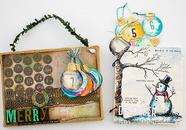 Layers of ink - December Countdown Bauble Tags and December Journal by Anna-Karin Evaldsson.