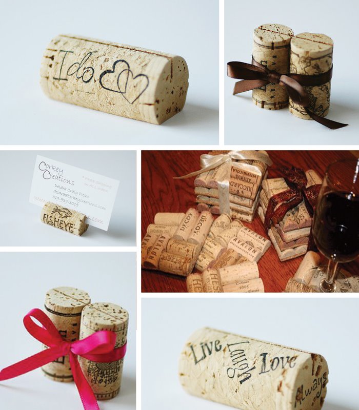 Cork PLace Card Holders and Crafts by CorkeyCreations