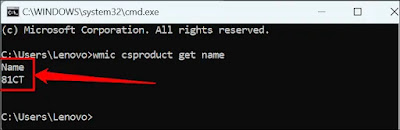 Find Pc model Number using command prompt