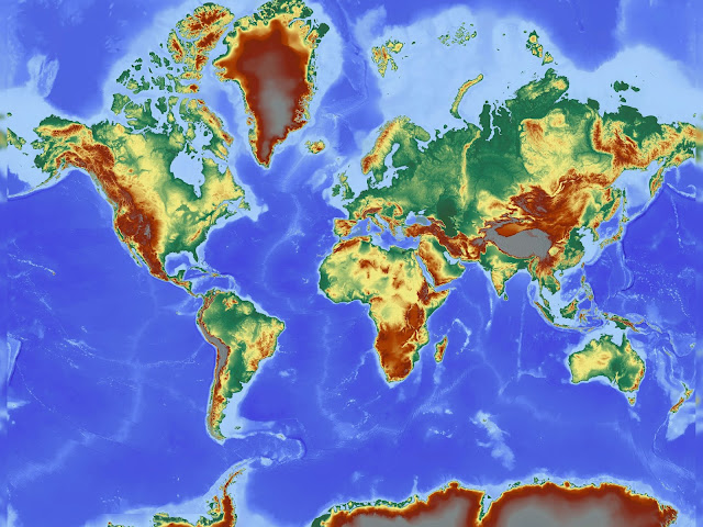 Topographical Map Of The World