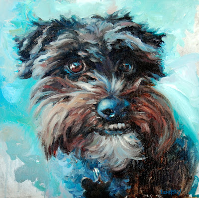 Portrait of a Terrier by Heather Lenefsky, Dog Art, Dog Oil Painting