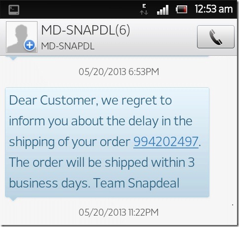Snapdeal SMS