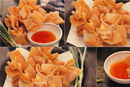 Resep Pangsit Goreng Isi Tahu Aci. Renyah dan Enak Buatan Sendiri