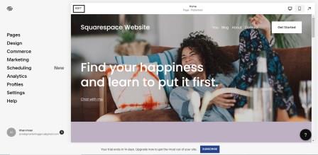 Squarespace Website Dashboard