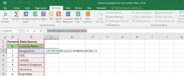 Dynamic dropdown list from another sheet