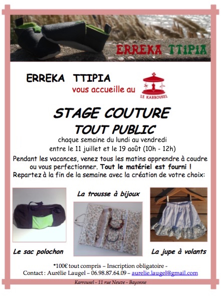 Stage couture Bayonne Erreka Ttipia