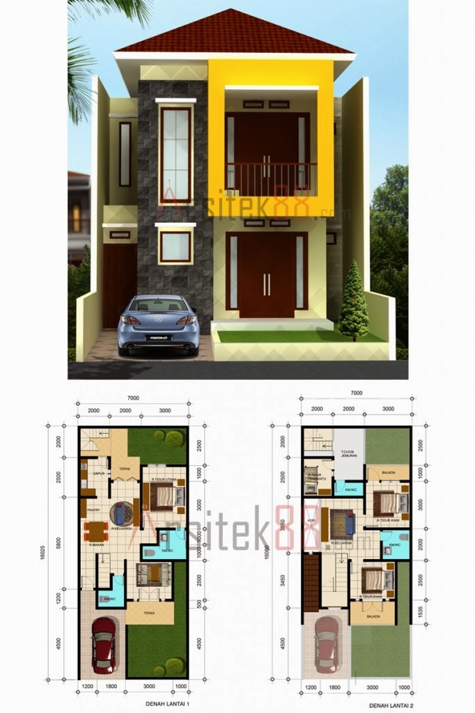 Denah Rumah Minimalis Ukuran 7x8. denah rumah minimalis 